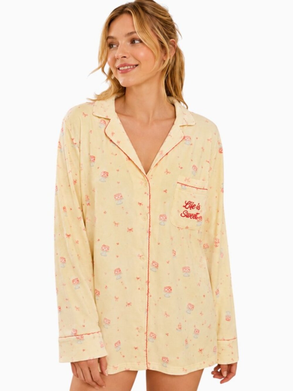 NWT ALTAR'D STATE LIFE IS SWEET LONG SLEEVE SLEEP TOP  SIZE L
